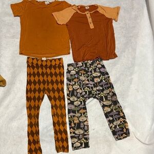 Kids' Orange and Patterned Clothing Set